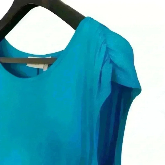 Chico's Taryn Tee Shirt Dress Size 12/14 Robin Egg Blue Stretch Flowy Casual - Picture 2 of 10